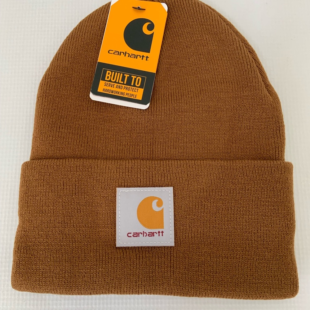 CARHARTT A18 Acrylic Unisex Brown Beanie ONE SIZE NEW
